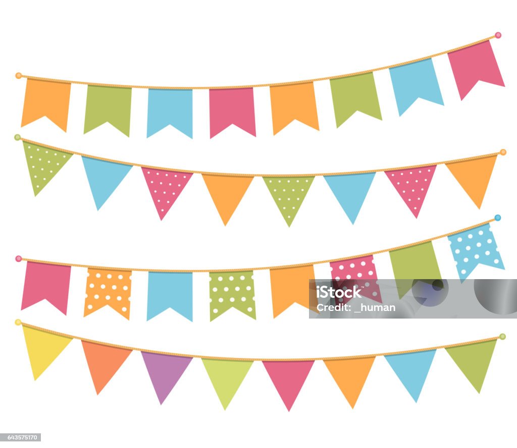 Bunting Different colorful bunting for decoration of invitations, greeting cards etc, bunting flags, vector eps10 illustration Bunting stock vector