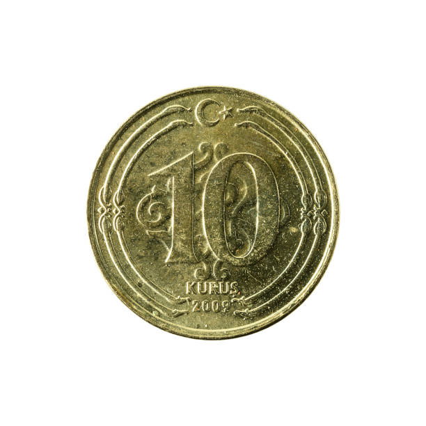 istock 10 turkish kurus coin (2009) obverse isolated on white background 643575814