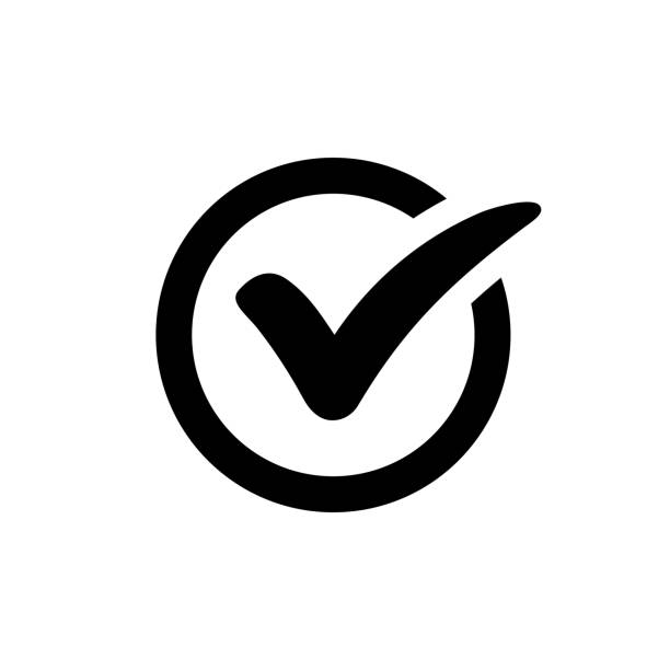 ilustraciones, imágenes clip art, dibujos animados e iconos de stock de icono de marca de verificación  - voting