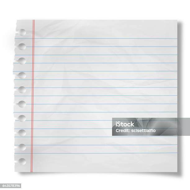 Piece Of Paper Stock Photo - Download Image Now - Lined Paper, Note Pad, Page