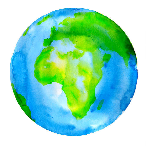 istock Planet Earth Watercolor Painting 643583642