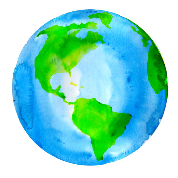 istock Planet Earth Watercolor Painting 643583694