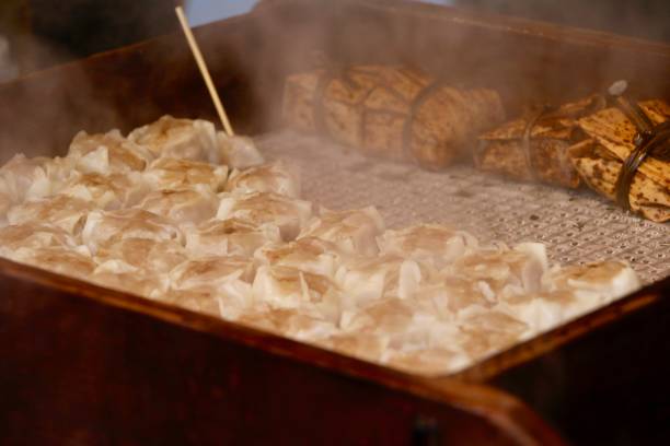 istock Chinese dumplings on steamer 643584168