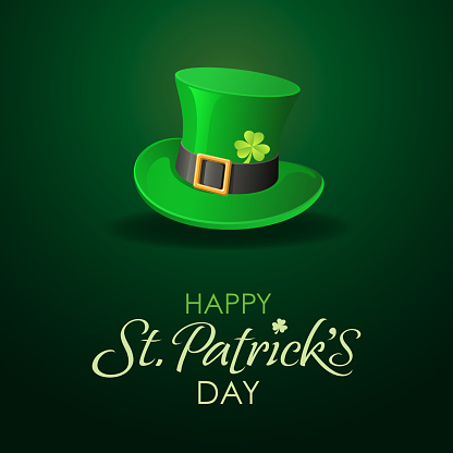 An invitation card with leprechaun hat inviting you to join the party in St. Patrick's Day