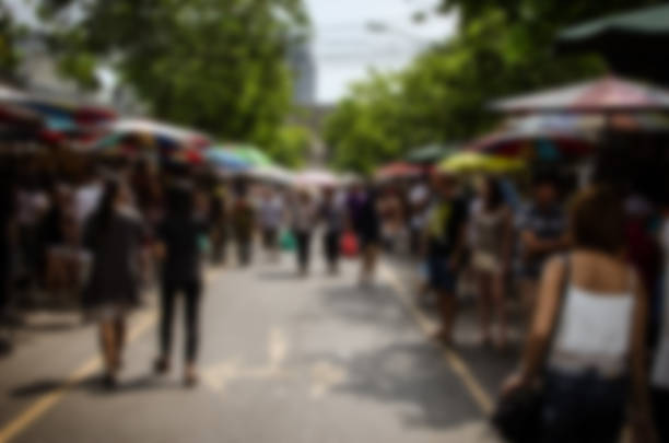 istock Blurred Walking Street Market 643611870