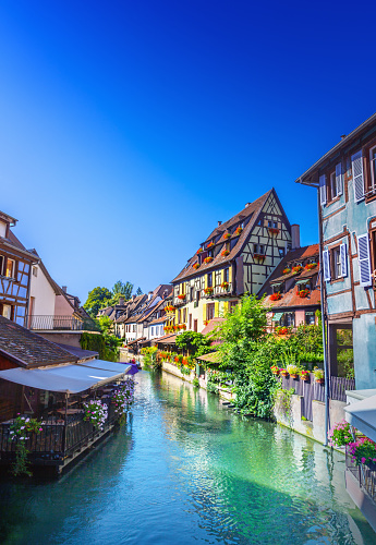 Image of one of the canals of the neighbourhood of Petite France in Strasbourg. Image taken in December 2022