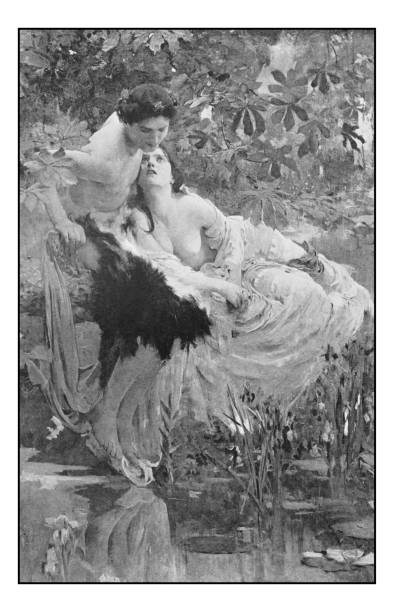 istock Antique photo of paintings: Echo and Narcissus 643619322