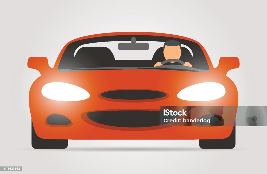 Driver in car Driver in car. Vector illustration Adult stock vector