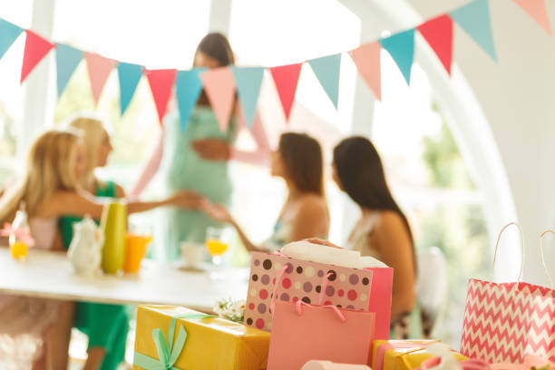 Presents at baby shower party