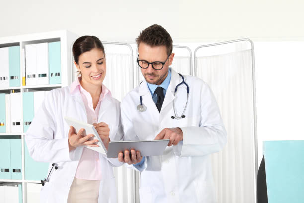 istock Doctors using a tablet, concept of medical consulting 643631916