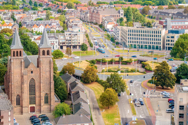 Aerial view of the Dutch city of Arnhem Aerial view of the Dutch city of Arnhem in the province of Gelderland arnhem photos stock pictures, royalty-free photos & images