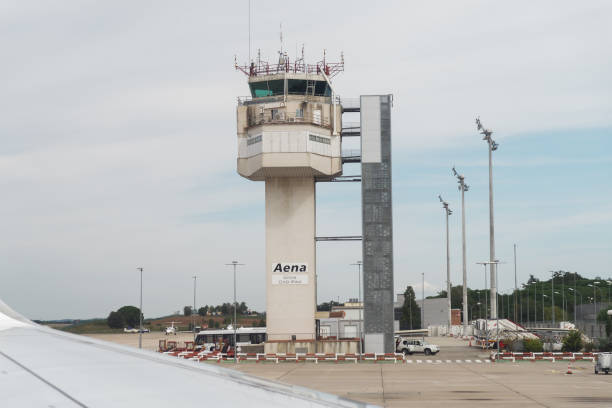 Barcelona, Spain - 26 September 2016: Girona Costa Brava Barcelona airport tower. stock photo