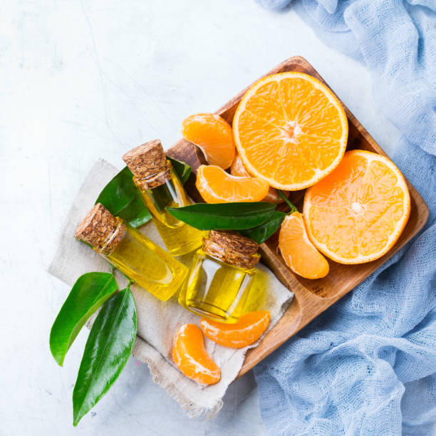 istock Organic essential tangerine, mandarin, clementine oil 643647724