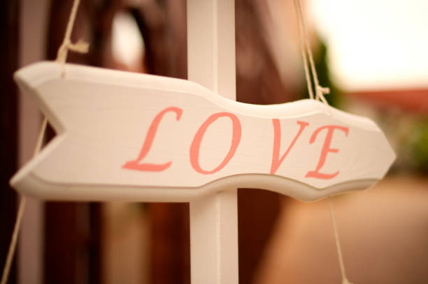 Wooden love sign