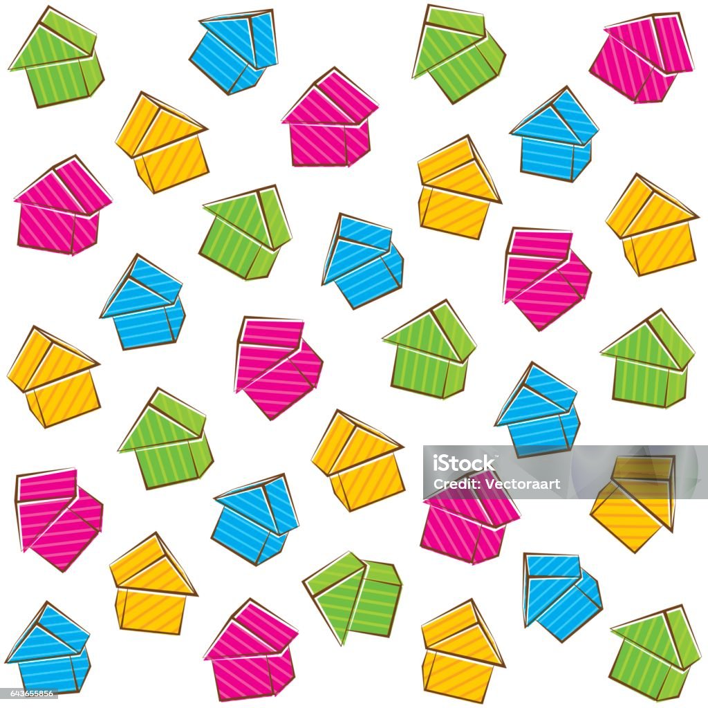 House Color Pattern Colorful House Pattern Stock Illustration - Download Image Now ...