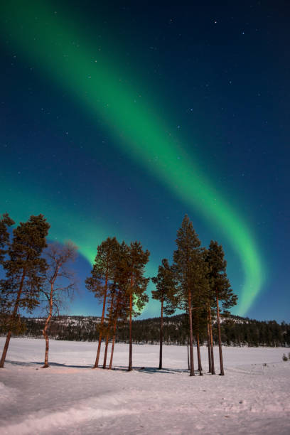 istock Northern lights, Aurora Borealis in Lapland, Finland 643659432