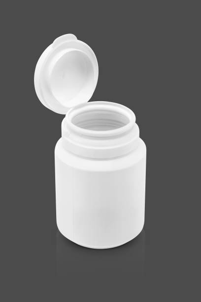 istock blank packaging supplement product bottle isolated on gray background with clipping path 643678136