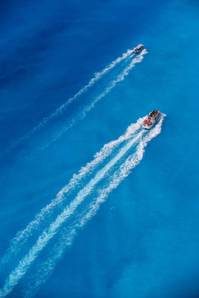 Two Boats in the blue sea