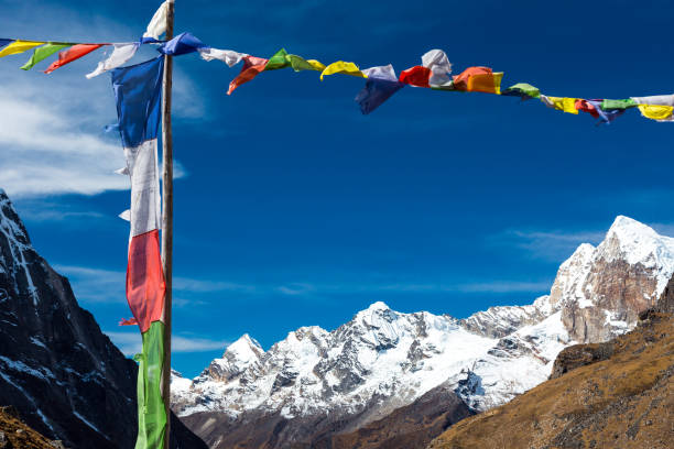 istock Nepalese Prayer Flags in Himalaya Mountains 643695318