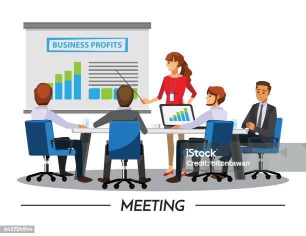 Business People Having Board Meeting Vector Illustration Cartoon Business People Having Board Meeting Vector Illustration Cartoon