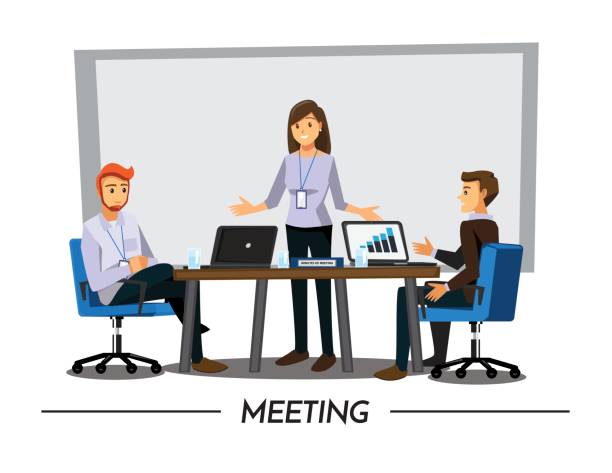 Business People Having Board Meeting,Vector illustration cartoon character vector art illustration