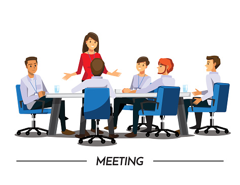 Group of Business People meeting on a Cafe,Vector illustration cartoon character