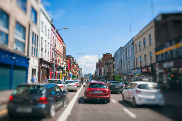 Streets in the city of Cork in County Cork, Ireland. Tilt shift lens used.