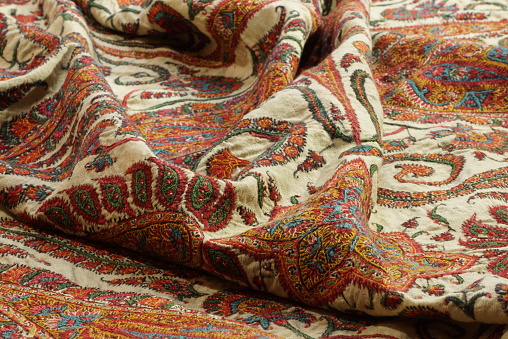 Antigua Kashmir lana mantón de Paisley photo