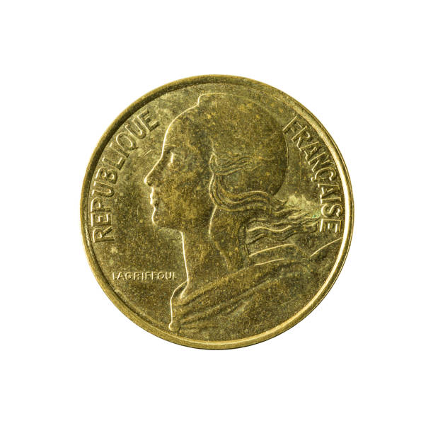 istock 10 french centimes coin (1997) reverse isolated on white background 643727098