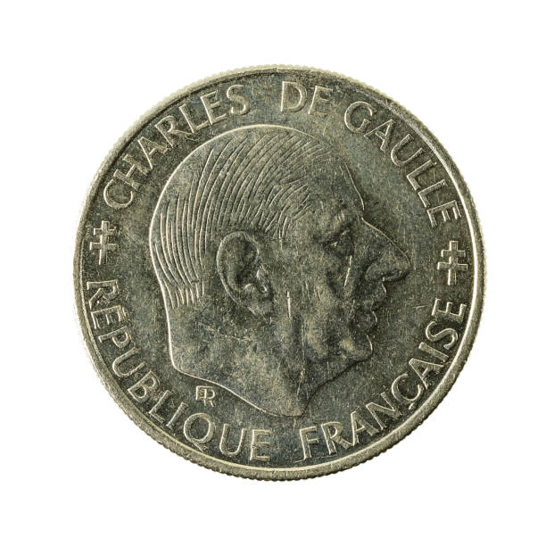 istock 1 french franc coin (1988) reverse isolated on white background 643727306