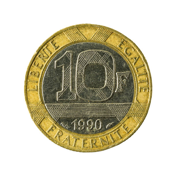 10 french franc coin (1990) obverse isolated on white background