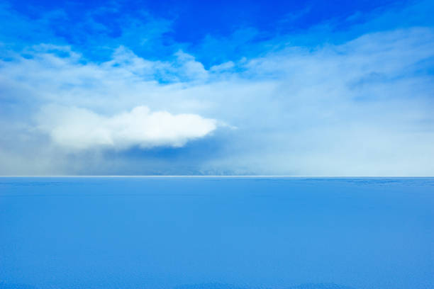 istock Frozen surface of Baikal lake at sunny day time. 643731234