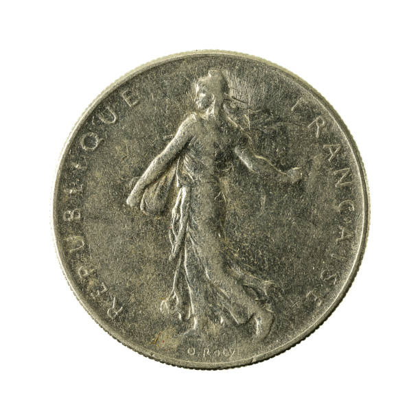 istock 1 french franc coin (1964) reverse isolated on white background 643733832