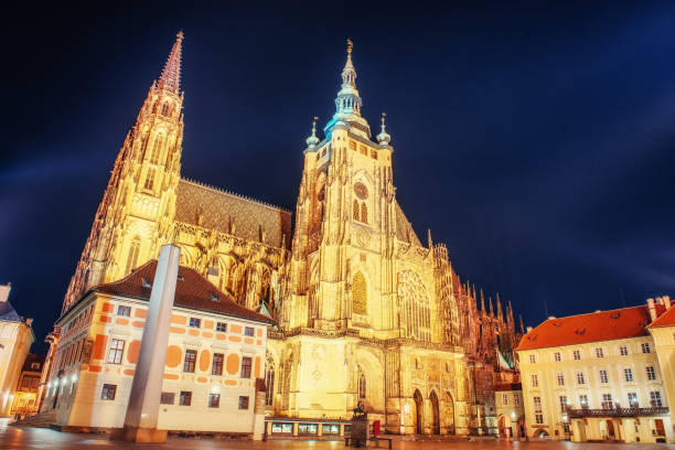 istock Prague. St. Vitus cathedral. Night time 643744200