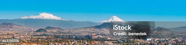 Iztaccihuatl And Popocatepetl Volcanoes And Mexico City Stock Photo - Download Image Now
