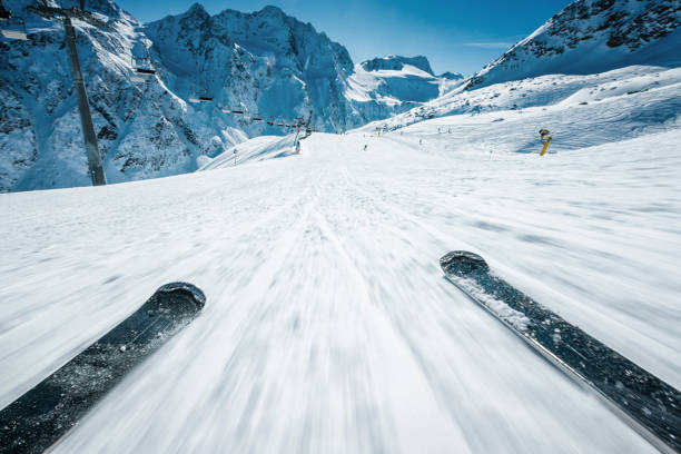 istock POV of alpine downhill skiing 643750712
