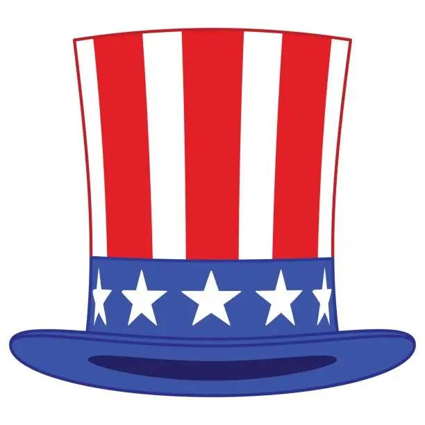 Vector illustration of Uncle Sam hat