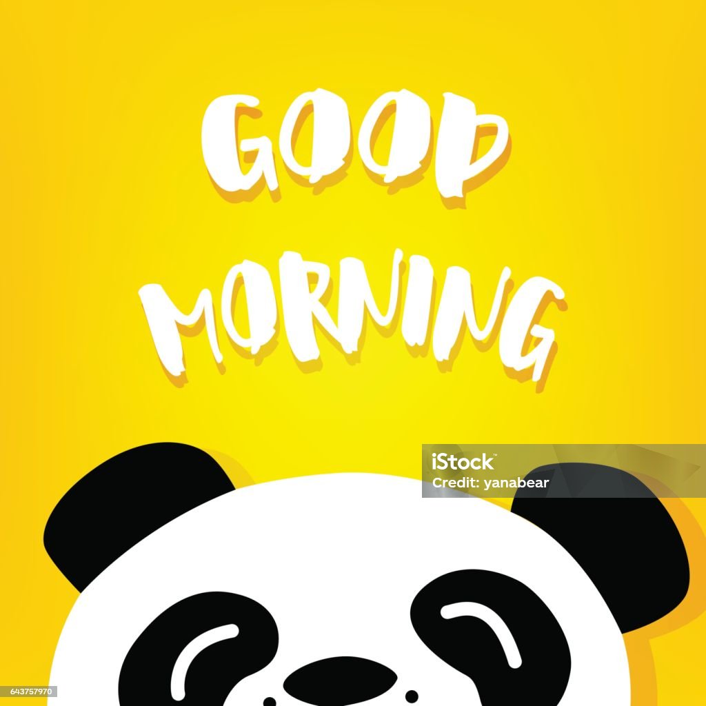 Vetores de Panda Diz Bom Dia Desenhos Animados Urso Sobre Fundo Amarelo e  mais imagens de Panda - Mamífero de quatro patas - iStock