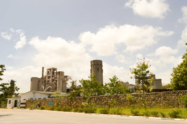 istock Concrete factory in nature 643761412