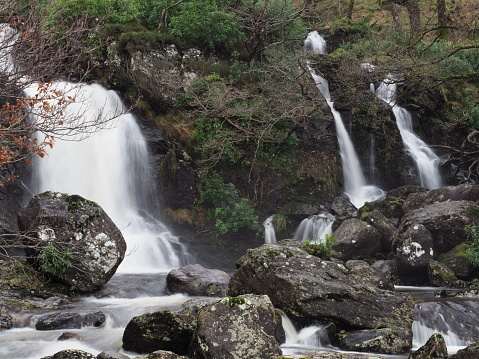 The waterfalls at Inversnaid, Loch Lomond, Scotland.