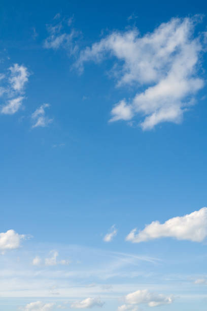 istock Beautiful coudscape over horizon. White clouds in blue sky. 643788868