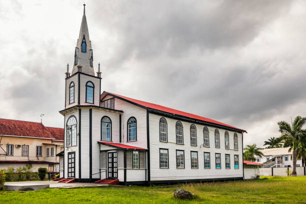 Historic wooden church in Georgetown Guyana Stock photo of a historic wooden church in Georgetown, the capital of Guyana, South America guyana photos stock pictures, royalty-free photos & images