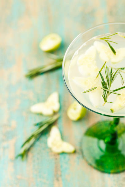istock Cocktail drink for summer with cucumber and lime 643818166