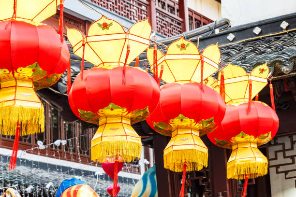 istock Chinese new year lanterns in china 643831418