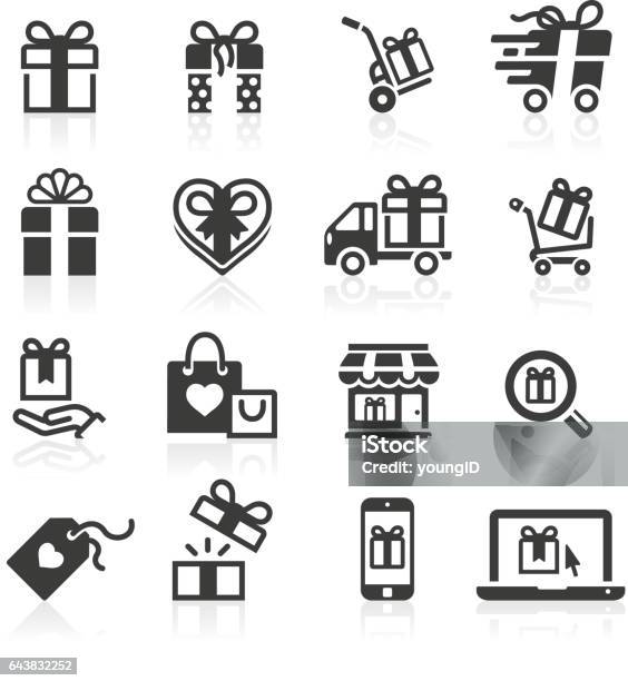 Gift Giving And Shopping Icons Stock Illustration - Download Image Now - Icon Symbol, Gift, Gift Box