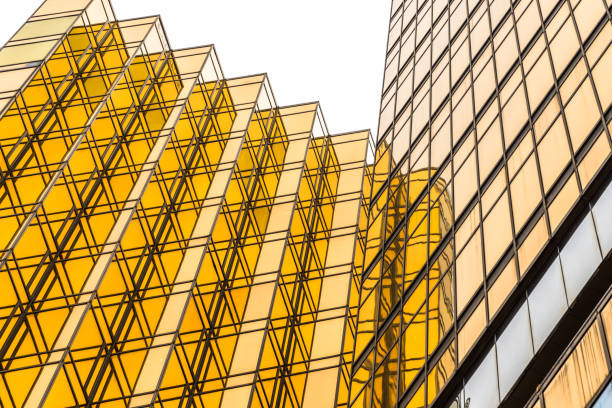 golden financial architecture face to face in Hong Kong of China.