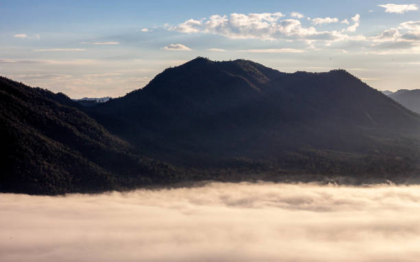 istock the fog up on the mountain 643839148
