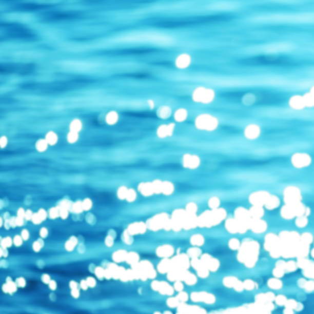 istock Summer Background / Poster on tropical beach background with sparkling natural bokeh over blue water 643843012