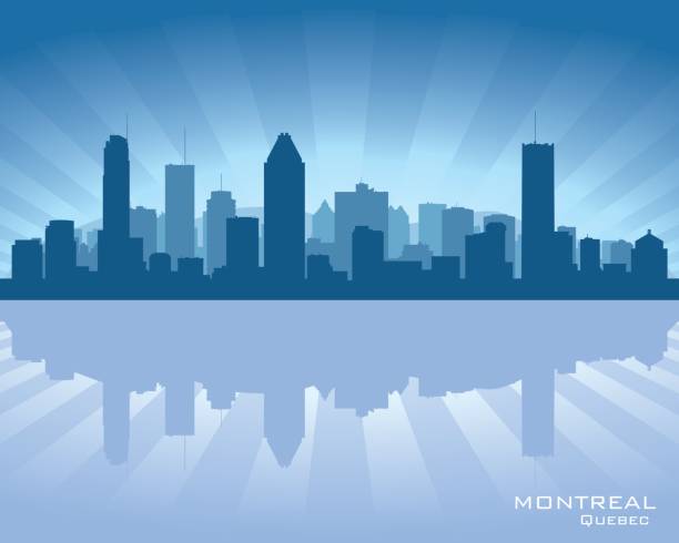 Montreal Quebec Canada city skyline silhouette Montreal Quebec Canada city skyline vector silhouette illustration island of montreal stock illustrations