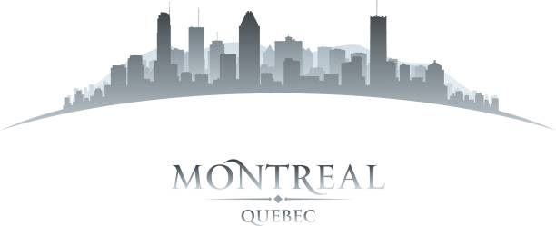 Montreal Quebec Canada city skyline silhouette Montreal Quebec Canada city skyline vector silhouette illustration island of montreal stock illustrations